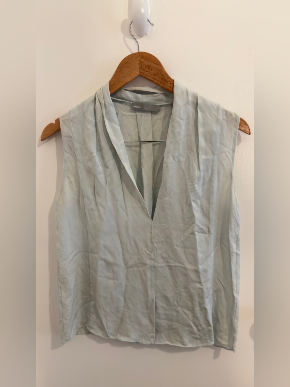 Vince Light Blue Silk V-Neck Camisole